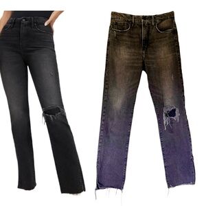Good American Good Boy Raw Split-Hem Stretch Boyfriend Boodcut Jeans